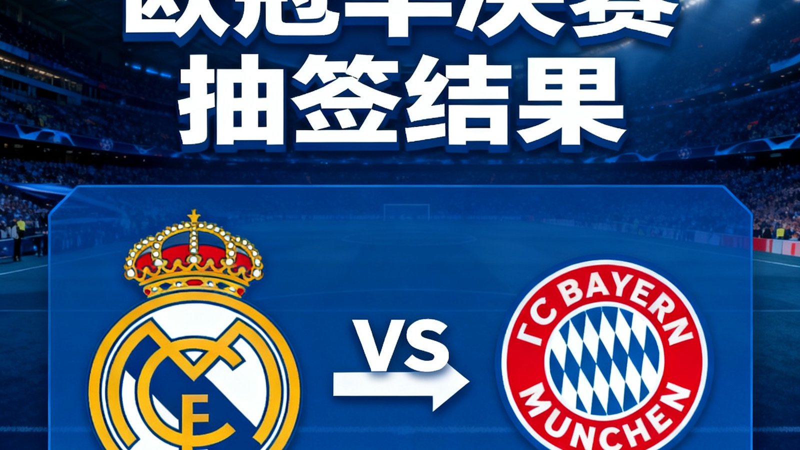欧冠半决赛抽签结果出炉，皇马对阵拜仁